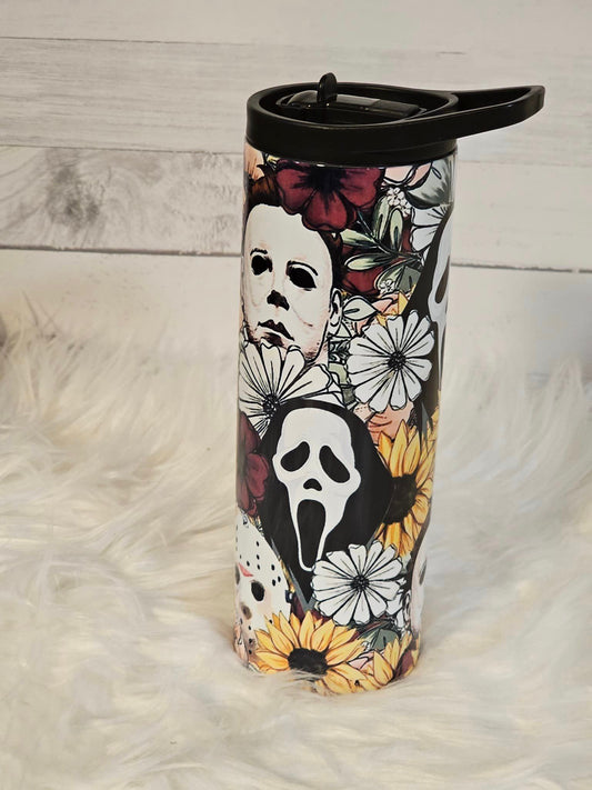 Floral creep face water bottle 30 ounce